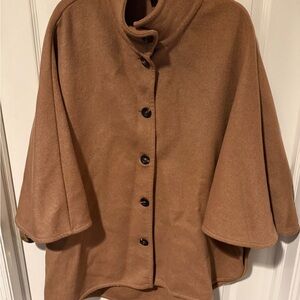 Ann Taylor Tan Button-Up Poncho